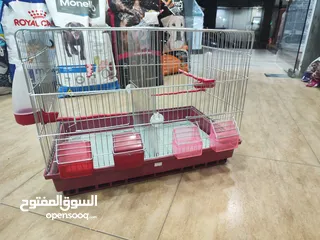  1 قفص طيور اربع معالف مع قاطع ، مميز جدا و مع جرار للتنظيف مستورد مش محلي
