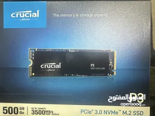  1 Crucial M.2 NVMe SSD 500gb PCIE 3.0 Computer Storage (BRAND NEW UNOPENED) -   كروشال500 جيجا جديد