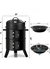  14 طباخ للمندي علي الفحم  3 طبقات مع تحكم بالحراره وعداد لقياس الحراره داخل الشوايه / سخان بوفيهات