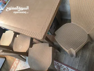  4 طاولة راتان استعمال بسيط