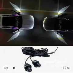  6 Car Angel Wings Projector LED Shadow Light Rearview Mirror Welcome Lamp Auto Accessories For BMW Vol