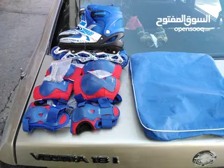 1 اسكيت اوروبي عدد 2 مستعمل بحال الجديد  والثاني جديد قابل للتكبير والتصغير بسعر