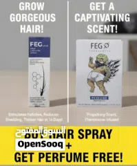  1 FEG+ Hair Growth Spray + FREE Perfume   Free Delivery