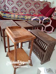  3 طاولات تقديم للبيع لعدم الحاجه خشب بحريني دي زاين