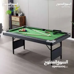  4 بلياردو خشب كامل قابل للطي جميله جدا 7 قدم