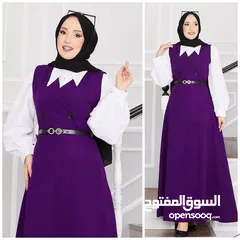 2 فستان ستاتي 3 قطع  فستان كت و قميص و حزام جلد  وزن 50 لل 85 باربي