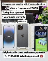  1 iPhone 14 pro max 256GB - just box open only - ios version 16.3.1 - 1 year apple warranty
