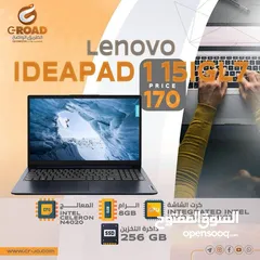  7 لاب توب لينوفو سيلرون بالكرتونة جديد 8 رام  256SSD  Laptop Lenovo IdeaPad 1 15IGL7- Dual Core N4020