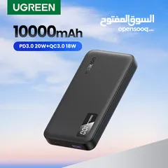  12 بوربانك يوجرين اصلي شحن سريع مع شاشه UGREEN USB-C Power Bank (10,000 mAh)
