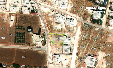 7 أرض للبيع  مادبا الخطابية حنو الكفير قطعة أرض سكنية بموقع مميز مساحتها 612 م