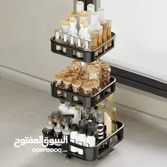  1 ستاند بهارات دوار 3 طبقات تصميم أنيق وعملي رتّبي مطبخك بلمسة عصرية مع ستاند البهارات الدوّار 3 طبقات