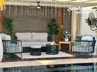  1 جلسات خارجية حديد والمنيوم فاخرة