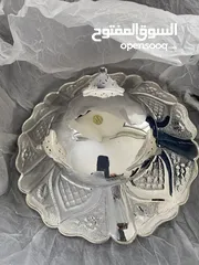  3 Silver plated dish antique finish  ‏طبق أنتيك مطلي فضة