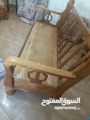  9 طقم موريس سبع مقاعد خشب زان مع طاولة وسط خشب زان مع سجلونة حديد