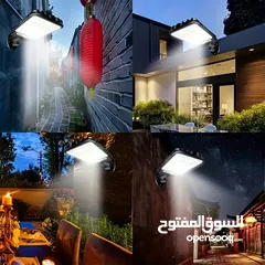  2 مصباح شارع شمسي خارجي بقوة 2200 واط مع جهاز تحكم عن بعد، يحتوي على مصابيح حائطية LED بمستشعر حركة،
