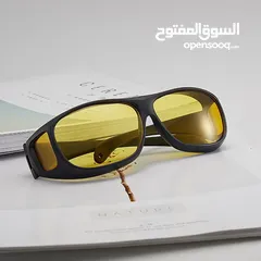  12 نظارات القيادة الHD واحده ليليه و واحده نهاريه لحمايه السائق من الاضواء ليلا واشعة الشمس نظاره نظارة