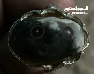  1 خاتم فضه الحجر يمني