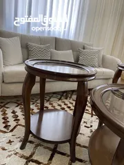  2 طاولة وسيطة دائرية  مع زاويتين