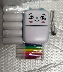  1 السعر لقطة  آلة طابعة مع 5 رولات مع 6 ألوان هدية جديدة غير مستعمل بالبكيت