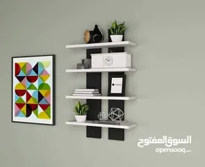  26 رفوف خشب شاشه ومطبخ وحمام وديكور حائط وستاند مكياج وجلاتين وغيره