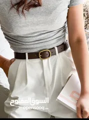 1 حزام جلد بني