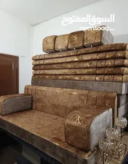  4 فراش عربي  جديد تفصيل 6 فرشات و6 مراكي و6 مساند اسفنج سكني ضغط 14 فقط