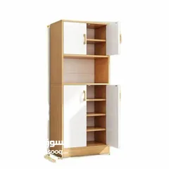  5 قدّمنا لك خزانة مطبخ خشب بـ 4 أبواب + رف وسطي بتصميم عملي وعصري الأبعاد: 150×30×60 سم