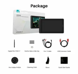  5 HUION KAMVAS 13 Graphics Drawing Tablet Tilt Battery-free Pen Android Support