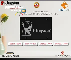  2 قرص صلب داخلي عالي الأداء هارديسك SSD - Kingston A400-X10 SATA Internal SSD
