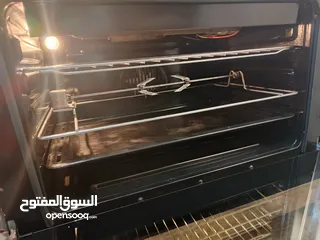  5 غاز تكنو ستانلس 5 عيون 6 مفاتيح مروحة توزيع حرارة و تبريد بالفرن قدحة و امان بالفرن شغال100% منفوض