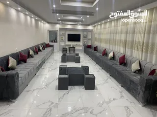  18 عرض خاص على جلسات الخليجية 17 مقعد + طقم طربيزاط مع مراكي + 10 مخدات