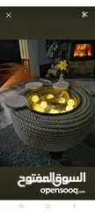  8 طاولات وسط من الاطارات مع حبل الخيش للحديقة وداخل المنزل ، تصميم بسيط وعصري