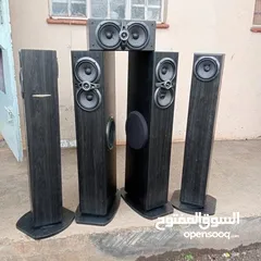  3 سماعات كينود خشب تقيل مع 2 صب وفر مسرح منزلي