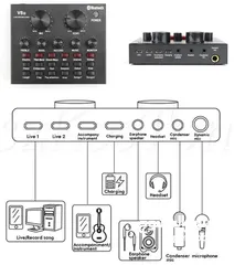  6 V8S Professional Condenser Microphone for Recording Studio ميكروفون مكثف احترافي V8S لمعدات استديو