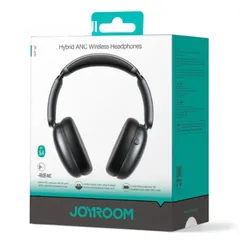  1 سماعات رأس Joyroom JR-JH1 Type-C Hybrid ANC لاسلكية مزدوجة الاتصال بجهازين، لون أسود، قابلة للطي