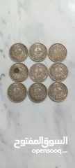  12 عملات معدنية أمريكي وفرنسي انتيك تراثي قديم