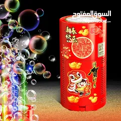  12 جهاز الفقاعات مع صوت و اضاءة ليد جهاز صانع فقاعات الصابون للحفلات و المناسبات  اعياد الميلاد