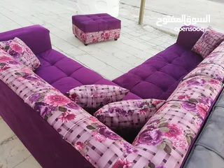  13 عرض خاص كورنر 9 مقاعد مع كنب مزدوجة + بفه + 7 مخدات