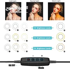  5 Creatck 8" LED Ring Light, Dimmable Ring Light with Clamp, 3 Color Modes & 10 Brightness Selfie Desk