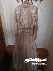  14 فستان سهرة حجاب ، ماركة setrms,مبطن كامل،فخم جميل جدا،  بحالة ممتازة ، سايز 40
