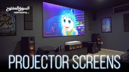  7 شاشةعرض بروجيكتر بمقاسات مختلفة يدوي او كهربائي او ترايبود Manual or Automatic Projector Screen