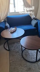 2 طقم كنب مستعمل لون ازرق عدد المقاعد 7