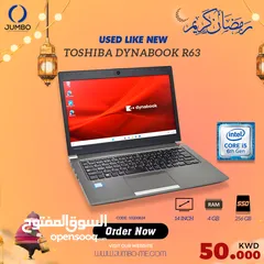  1 USED LAPTOP TOSHIBA  DYNABOOK R63