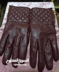  3 قفازات gloves جلد براند مسيمودوتي جديد دولتشي وشانيل وشواروفسكي وجيس