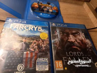  8 اقراص بلي 4 للمراوس ps4   اقراص نظيفة جدا   hitman farcry5 بوبجي  lords of the fallen