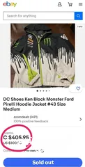  5 DC Shoes Ken Block Monster Ford Pirelli Hoodie Jacket جاكيت نادر من DC Shoes