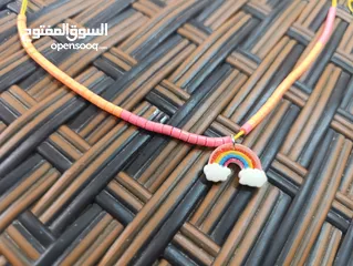  3 خاتم لؤلؤة بنفسجي سناسيل جميله مناسبه للاطفال