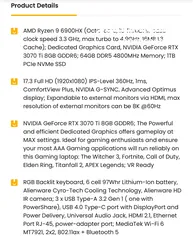  3 Alienware m17 R5 Gaming Laptop , AMD Ryzen 9
