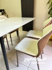  7 طاولة سفرة مع 4 كراسي و 6 كراسي  قاعدة حديد مكلفن ضد الصدأ – متانة وجودة تدوم لسنين