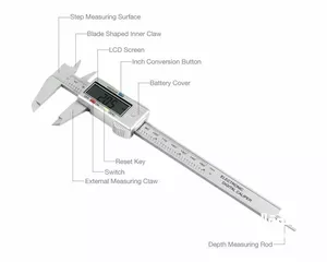  4 كليبر 150 ملم Carbon Fiber Vernier Caliper -